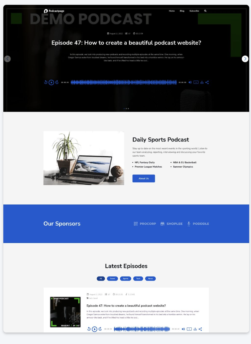 Podcast Website Examples - Podcast Pontifications